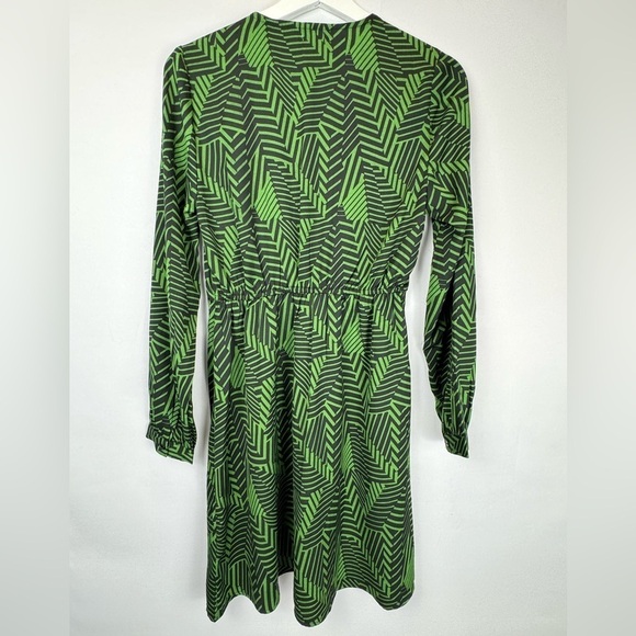 Anna Kay An’ge Orfyrie Dress Long Sleeves Green Tropical Print Lightweight Small - Picture 9 of 12